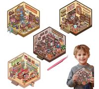 Sticker Scene, Korean House Miniature Stickers, Cute Landscaping Stickers, Reusable Decorative Clings, Fun Stickers for Adults and Kids, Room Decor Sticker Toys, Decorative Stickers for Kids