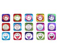 Sticker Solutions metálico cuadrado cara sonriente pegatinas (Pack de 600)