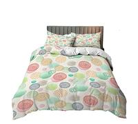Sticker Superb. Funda Nordica Cama 90/105/135/150 Infantil Juveniles Fuegos Artificiales Flor Microfibra Cremallera Funda De Edredón Ropa De Cama 3 Piezas (Verde,Cama 80/90 (180 x 210 cm)