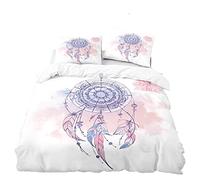 Sticker Superb. Juego de Cama Funda Nórdica Microfibra Atrapasueños, 2 Piezas, Funda Nórdica 135 x 200 cm con Cremallera + 1 Funda de Almohada 50 x 75 cm (Blanco A,Cama 80/90 (135 x 200 cm))