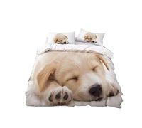 Sticker Superb Juego de Cama Individual Blanco y Negro Lindo Gato Perro Patrón Funda Nórdica 180x210 cm y 1 pcs Funda de Almohada 50x75 cm, Microfibra Cama de 90 cm Ropa de Cama (# 1)