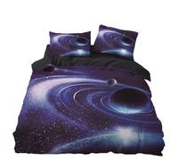 Sticker Superb. Juego de Cama Mysterious Universe 3D Microfiber Funda Nórdica Cama 90/105/135/150 cm Cielo Estrellado Galaxia Planeta Niño Adulto Funda de Edredón (Navy,Cama 150 cm,220x240 cm)