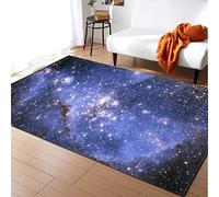Sticker Superb Negro Azul Galaxia Estrella Cosmos Alfombra Salon Grande, Alfombras para Interiores Alfombras de Sala de Estar, Adecuado Hogar Alfombras de Guardería (Azul 3,120 x 180cm)