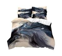 Sticker Superb. Negro Blanco Gris Marrón Mármol 3D Ropa de Cama con Funda Nórdica Cama 90/105/135/150 cm Nubes de Teñido Anudado Tie-Dye Juego de Cama Funda de Edredón (Gris 1,Cama 150 cm 220x240 cm)