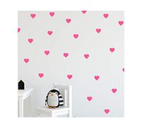 StickerDeen Calcomanías de vinilo extraíbles para decoración en forma de corazón (paquete de 80) (rosa bebé)