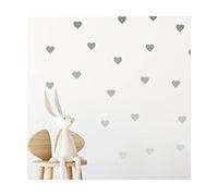 StickerDeen Calcomanías de vinilo para decoración en forma de corazón (80 unidades), color plateado