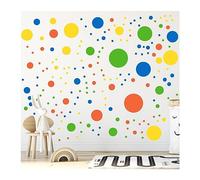 StickerDeen Más de 500 adhesivos de pared circulares de lunares surtidos para dormitorio, sala de estar, aula, sala de juegos, decoración de vinilo removible, calcomanías de pared de puntos (medio