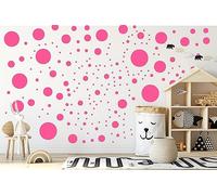 StickerDeen Más de 500 pegatinas de pared circulares de lunares surtidos para dormitorio de niños, sala de estar, aula, sala de juegos, decoración de vinilo removible, calcomanías de pared de puntos