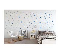 StickerDeen Pegatinas de vinilo para decoración de pared de guardería, ventana, muebles, paquete de 80 unidades, color azul