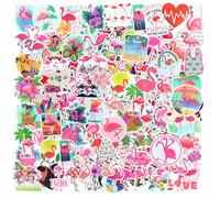 Stickers Flamingo, 100 Piezas Decoracione Stickers Flamencos, Pegatinas Flamingo, Pegatinas de Flamencos, Flamencos Aufkleber, para Album de Recortes