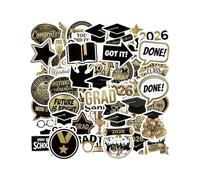 Stickers for Graduates - 50 Sheets Stylish Waterproof Decals, 2026 Graduation Theme Stickers for Boys & Girls, Perfect for Laptops, Water Bottles, Skateboards, Phone Cases, Luggage and Fridge