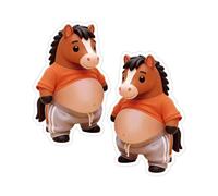 Stickers For Kids | 12x9x1.5cm Silicone Cartoon Horse 3D Belly Adhesive,2-piece Craft Supplies | Corner Horse Stickers For Journaling Crafts Journal Girls Classroom School Card