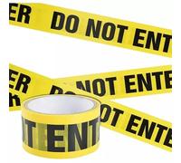 StickersLab - Cinta adhesiva de señalización de obras de advertencia, color amarillo y negro con texto "DO NOT ENTER" (48 mm (2,4 cm) x 25 m)