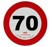 StickersLab - Disco de límite de Velocidad, Adhesivo Reflectante homologado de Clase 2 (70 km/h)