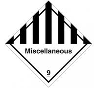 StickersLab - Etiqueta de PVC de clase 9 Materias y objetos peligrosos diferentes "Miscellaneous" (100)