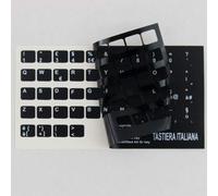 StickersLab - Pegatinas Letras Teclado Italiano Fondo Negro Letras Blancas