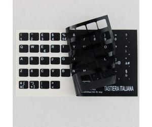 StickersLab - Pegatinas Letras Teclado Italiano Fondo Negro Letras Blancas