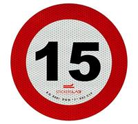 StickersLab - Transmisión de disco límite de velocidad adhesivo reflectante 3M homologado en clase 2 (15 km/h)