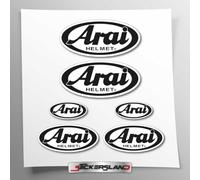 Stickersland® - Kit de adhesivos compatibles con casco Arai | Vinilo adhesivo de fácil aplicación impresión UV | Stickersland® (negro)
