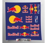 Stickersland® - Kit de adhesivos compatibles con casco Red Bull Patrocinador | Vinilo adhesivo fácil aplicación impresión UV | Stickersland® (Bordino Azul)