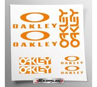 Stickersland® - Kit de adhesivos compatibles con cuadro MTB Mountain Bike y casco | Calcomanías adhesivas para bicicleta con letras y logotipos | Stickersland® - Oakle (naranja mate)