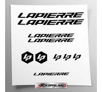 Stickersland® - Kit de adhesivos compatibles con cuadro MTB Mountain Bike y casco | Calcomanías adhesivas para bicicleta con letras y logotipos | Stickersland® - Lapier (negro brillante)