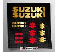 Stickersland® Kit de pegatinas compatible con Suzuk oro metalizado | Uso personal, privado y decorativo | Pegatinas para moto marco carenado | Decals sticker Decalcomanie Aftermarket