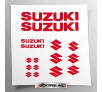Stickersland® Kit de pegatinas compatibles con Suzuk rojo brillante | Uso personal, privado y decorativo | Pegatinas para moto marco carenado | Decals sticker Decalcomanie Aftermarket