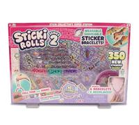 Sticki Rolls: Serie 2 - Sticki Collectors Super Station - Kit de manualidades de joyería con calcomanías para bricolaje, crea 6 pulseras y 2 collares, abalorios, etiquetas, niños mayores de 5 años