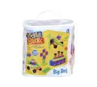 Stickle Bricks Big Bag - Bloques de construcción para niños pequeños para insertar y apilar en formas y colores coloridos, juego creativo con diversión de aprendizaje STEM, bolsa incluida, a partir de
