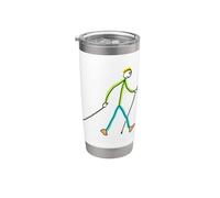 Stickman de marcha nórdica Vaso térmico de acero inoxidable de doble pared