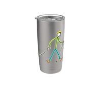 Stickman de marcha nórdica Vaso térmico de acero inoxidable de doble pared