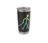 Stickman de marcha nórdica Vaso térmico de acero inoxidable de doble pared