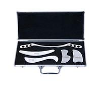 Juego de herramientas de masaje para raspar Gua Sha de acero inoxidable - STICKON IASTM Tools Gran herramienta de movilización de tejido suave (forma Q)