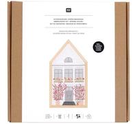 Stickpackung Gezählter Kreuzstich, Frühlingshaus, medium, inkl. Dekostickrahmen Haus M