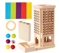Sticks Dice Game, Colorful Sticks Dice Games, Wooden Educational Board Activity For Early Development of Fine Motor Skills, Perfect For Boys, Girls, and, 5.12x3.94x8.66 Inches