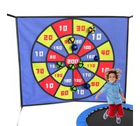 Sticky Ball Trampoline Dartboard Game - Bounce and Throw Fun | 10-Piece Trampoline Toy Accessory For Kids | Fits 8-14 Ft Trampolines, Indoor Outdoor Party Game Easy Attach