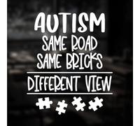 Sticky Bomb Autismo mismo camino diferente vista calcomanía vinilo pegatinas coches furgonetas camiones paredes portátil puertas ventanas monopatín tableta blanco no impreso 6X5