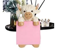 Sticky Note Holder,Resin Cow Memo Pad Organizer Holder - Fine Workmanship Desktop Sticky Note Dispenser - For Office Home Studio School Students Workers Teachers Classroom College University