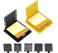 Sticky Note Kit, 2PCS Holder with 5 Template Stencils, 3x3 Organizer, Reusable Dispenser for Office, Home, School, Daily Planning, To-Do Lists
