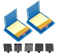 Sticky Note Kit, 2PCS Holder with 5 Template Stencils, 3x3 Organizer, Reusable Dispenser for Office, Home, School, Daily Planning, To-Do Lists