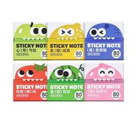 Sticky Notes - 6 Pack Transparent Fruit Pull Out Index Tabs Memo Pads