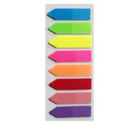 Sticky Notes Tabs - Fluorescent Page Markers 8 Colors | Colorful Index Strips, Writable Clear Bookmark Stickers for Notebooks, Journals, Textbooks, School Office Supplies, Planner Labels for Study