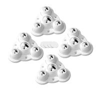 Sticky Pulley Caster Wheels - 4 Pack Adhesive Swivel Rollers, 360 Degree Rotation, Wear Resistant Base, Effortless Glide Mechanism, Compact Mobility Solution | Reliable Rolling Helper for Kitchen