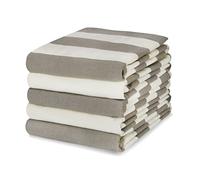Sticky Toffee Cornwall Chic - Juego de 5 paños de cocina (45 x 70 cm), diseño de rayas, color gris