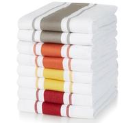 Sticky Toffee Toallas de cocina 100% algodón, 8 unidades de toallas de cocina | 50 x 70 cm | gris capuchino, terracota, mostaza, rojo, paños de cocina absorbentes para restaurantes