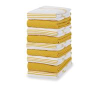 Sticky Toffee Toallas de cocina 100% algodón de rizo | 9 unidades de toallas de cocina | 40,6 x 71 cm (16 x 28 pulgadas) | Amarillo | Paño de cocina suave absorbente