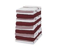 Sticky Toffee Toallas de cocina 100% algodón de rizo | 9 unidades de toallas de cocina | 40,6 x 71 cm (16 x 28 pulgadas) | rojo | paño de cocina suave absorbente