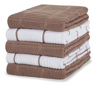 Sticky Toffee Toallas de Cocina 100% algodón Rizado, Paquete de 5 Toallas de Cocina, 40,6 x 71 cm, Color marrón | paños de Cocina Suaves y absorbentes