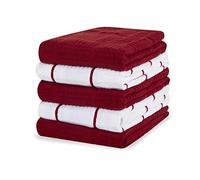 Sticky Toffee Toallas de Cocina de Rizo 100% algodón, 5 Unidades de Toallas de Cocina, 40,6 x 71 cm, Color Rojo | paños de Cocina Suaves y absorbentes
